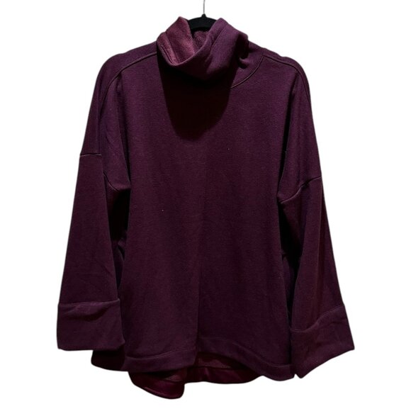Athleta Cozy Karma Mock Turtleneck Sweatshirt Fleece Lined - Picture 1 of 3